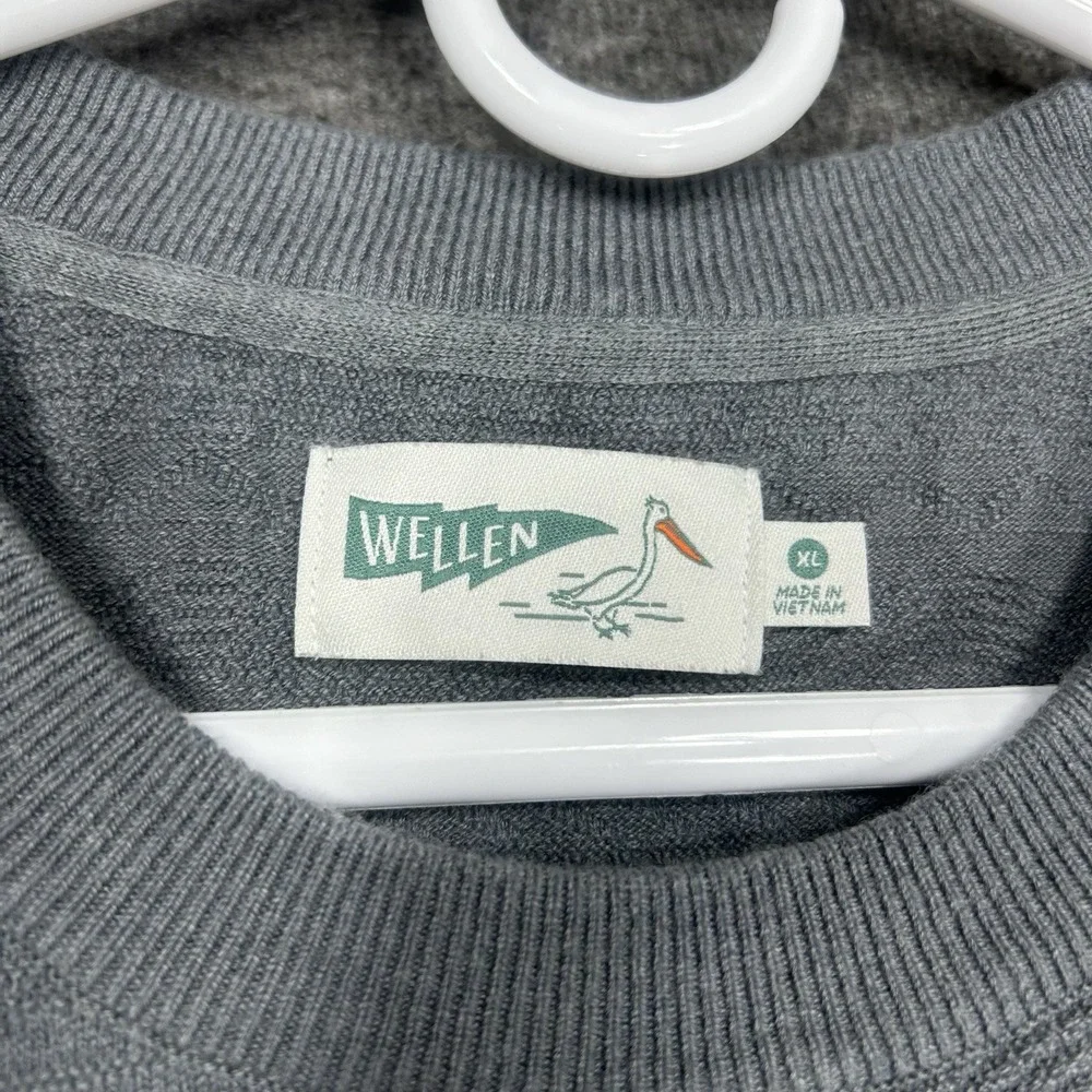 Wellen Sweater Men's XL Gray‎ Extra fine Merino Wool Blend Crewneck